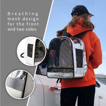 Load image into Gallery viewer, EFCAT Pet Cat kitty kitten Dog Puppy Backpack Transport Travel Bag Transparent Fashion Leather Carry Light Carrier EDENPETZ