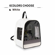 Load image into Gallery viewer, EFCAT Pet Cat kitty kitten Dog Puppy Backpack Transport Travel Bag Transparent Fashion Leather Carry Light Carrier EDENPETZ