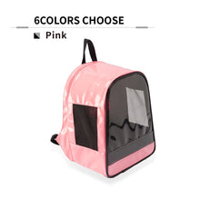 Load image into Gallery viewer, EFCAT Pet Cat kitty kitten Dog Puppy Backpack Transport Travel Bag Transparent Fashion Leather Carry Light Carrier EDENPETZ