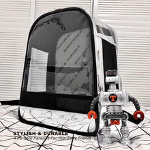 Load image into Gallery viewer, EFCAT Pet Cat kitty kitten Dog Puppy Backpack Transport Travel Bag Transparent Fashion Leather Carry Light Carrier EDENPETZ