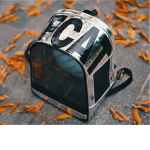 Load image into Gallery viewer, EFCAT Pet Cat kitty kitten Dog Puppy Backpack Transport Travel Bag Transparent Fashion Leather Carry Light Carrier EDENPETZ