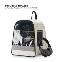 Load image into Gallery viewer, EFCAT Pet Cat kitty kitten Dog Puppy Backpack Transport Travel Bag Transparent Fashion Leather Carry Light Carrier EDENPETZ