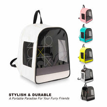 Load image into Gallery viewer, EFCAT Pet Cat kitty kitten Dog Puppy Backpack Transport Travel Bag Transparent Fashion Leather Carry Light Carrier EDENPETZ