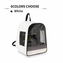 Load image into Gallery viewer, EFCAT Pet Cat kitty kitten Dog Puppy Backpack Transport Travel Bag Transparent Fashion Leather Carry Light Carrier EDENPETZ