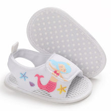 Load image into Gallery viewer, Summer Newborn Baby First Walkers Cartoon The Mermaid Princess Ariels Baby Sneaker Soft Soled Comfortable Infant Crib Shoes