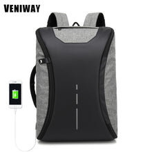 Load image into Gallery viewer, VENIWAY Multifunction USB Charge 15 inch Waterproof Laptop Backpacks Male Mochila For XD City Antitheif Travel Design Backpack
