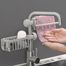 Load image into Gallery viewer, Adjustable Snap Sink Soap Sponge Holder Storage Drain Rack Kitchen Hanging Drain Rack Holder Shelf Bathroom Towel Organizer