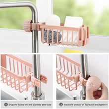 Load image into Gallery viewer, Adjustable Snap Sink Soap Sponge Holder Storage Drain Rack Kitchen Hanging Drain Rack Holder Shelf Bathroom Towel Organizer