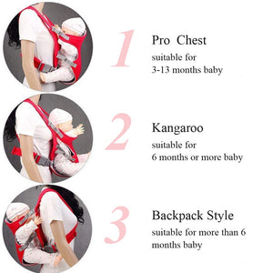 2-30 Months Breathable Front Facing Baby Carrier Comfortable Sling Backpack Pouch Wrap Baby Kangaroo Adjustable Safety Carrier