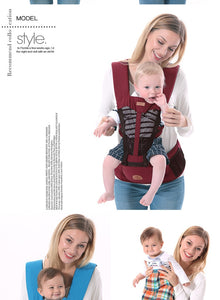 Ergonomic Baby Carrier Backpack Multifunctional 3 In 1 Hipseat Baby Sling Wrap Breathable Hooded Kangaroo For 1-36M