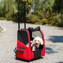 Load image into Gallery viewer, Dog Stroller Carrier Pet Travelling Suitcase Pet Knapsack Shopping Trolley Four-wheeled Breathable Carry Cart Draw-bar Box
