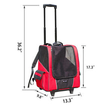 Load image into Gallery viewer, Dog Stroller Carrier Pet Travelling Suitcase Pet Knapsack Shopping Trolley Four-wheeled Breathable Carry Cart Draw-bar Box
