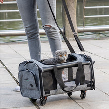 Load image into Gallery viewer, Foldable Breathable Collapsible Pet Cart with Universal WheelS Portable Pet Bag Outdoor Travel Pet Cat Carrier Dotomy Pet Cage
