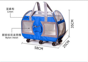 Foldable Breathable Collapsible Pet Cart with Universal WheelS Portable Pet Bag Outdoor Travel Pet Cat Carrier Dotomy Pet Cage