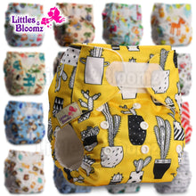 Load image into Gallery viewer, [Littles&amp;Bloomz] One Size Reusable Cloth Nappy Washable Waterproof  Baby Pocket Diaper STANDARD Hook-Loop Cover Wrap Insert
