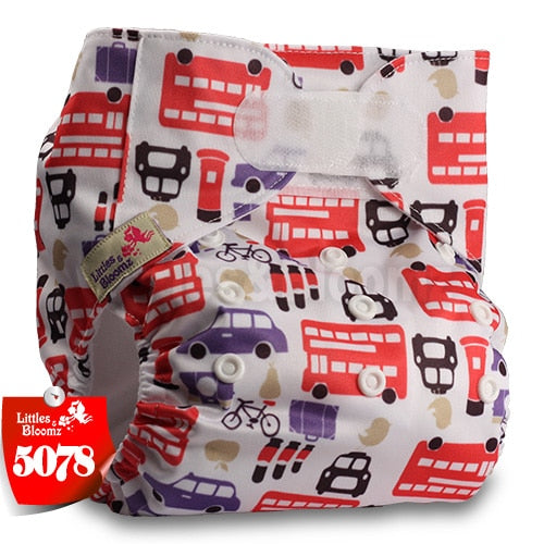 [Littles&Bloomz] One Size Reusable Cloth Nappy Washable Waterproof  Baby Pocket Diaper STANDARD Hook-Loop Cover Wrap Insert