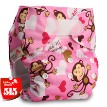 Load image into Gallery viewer, [Littles&amp;Bloomz] One Size Reusable Cloth Nappy Washable Waterproof  Baby Pocket Diaper STANDARD Hook-Loop Cover Wrap Insert
