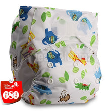 Load image into Gallery viewer, [Littles&amp;Bloomz] One Size Reusable Cloth Nappy Washable Waterproof  Baby Pocket Diaper STANDARD Hook-Loop Cover Wrap Insert
