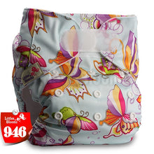 Load image into Gallery viewer, [Littles&amp;Bloomz] One Size Reusable Cloth Nappy Washable Waterproof  Baby Pocket Diaper STANDARD Hook-Loop Cover Wrap Insert
