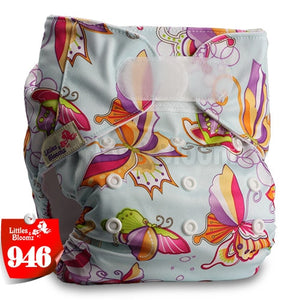 [Littles&Bloomz] One Size Reusable Cloth Nappy Washable Waterproof  Baby Pocket Diaper STANDARD Hook-Loop Cover Wrap Insert