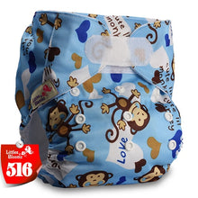 Load image into Gallery viewer, [Littles&amp;Bloomz] One Size Reusable Cloth Nappy Washable Waterproof  Baby Pocket Diaper STANDARD Hook-Loop Cover Wrap Insert
