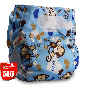 [Littles&Bloomz] One Size Reusable Cloth Nappy Washable Waterproof  Baby Pocket Diaper STANDARD Hook-Loop Cover Wrap Insert