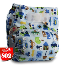 Load image into Gallery viewer, [Littles&amp;Bloomz] One Size Reusable Cloth Nappy Washable Waterproof  Baby Pocket Diaper STANDARD Hook-Loop Cover Wrap Insert

