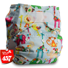 Load image into Gallery viewer, [Littles&amp;Bloomz] One Size Reusable Cloth Nappy Washable Waterproof  Baby Pocket Diaper STANDARD Hook-Loop Cover Wrap Insert
