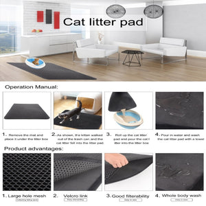 Waterproof Pet Cat Litter Mat EVA Double Layer Cat Litter Trapping Pet Litter Cat Mat Clean Pad Products For Cats Accessories