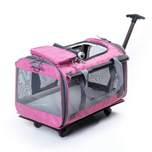 Foldable Breathable Collapsible Pet Cart with Universal WheelS Portable Pet Bag Outdoor Travel Pet Cat Carrier Dotomy Pet Cage