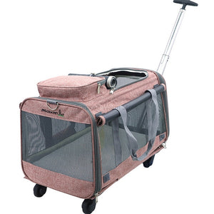 Foldable Breathable Collapsible Pet Cart with Universal WheelS Portable Pet Bag Outdoor Travel Pet Cat Carrier Dotomy Pet Cage