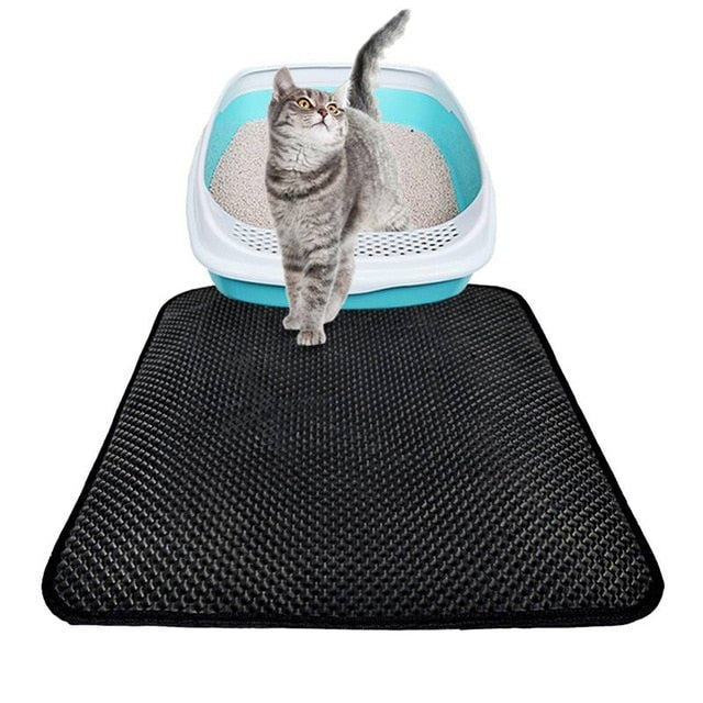 Waterproof Pet Cat Litter Mat EVA Double Layer Cat Litter Trapping Pet Litter Cat Mat Clean Pad Products For Cats Accessories