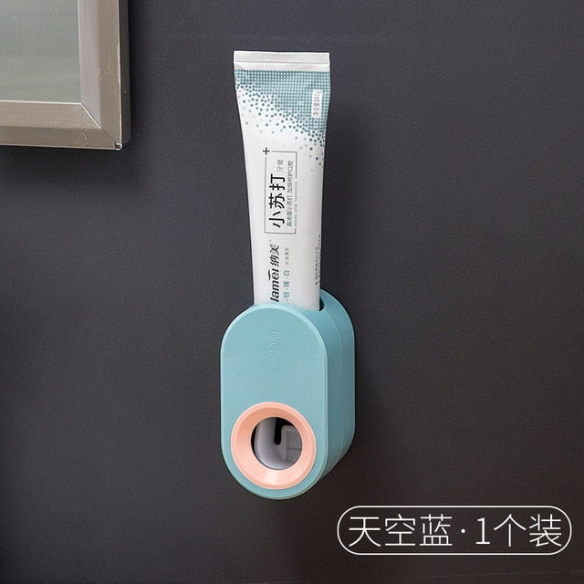 Household Toothpaste Automatic Dispenser Wall Mount Toothpaste Holder Automatic Squeezing Toothpaste Dispenser Health Safety