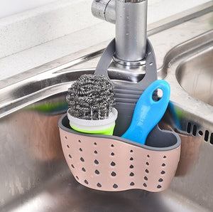 Useful Suction Cup Kitchen Sponge Drain Holder PP rubber Toilet Soap Shelf Organizer Sponge Storage Rack Basket Wash Cloth Tools