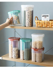 Load image into Gallery viewer, 2/4Grids Rotating Plastic Cereal Dispenser Storage Box Kitchen Food Container Storage Case Beans Oatmeal Grain Storage Bottle
