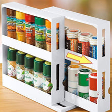 Load image into Gallery viewer, 2 Layer Storage Kitchen Rotating Organize Spices Jar Bottle Storage Rack Kitchen Bottle Storage Organizer Shelves Slide Cabinet
