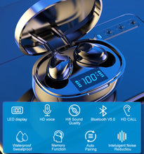 Load image into Gallery viewer, Wireless Earphones TWS Bluetooth 5.0 Mini Earbuds Stereo Bass LED Power Display Noise Cancelling Sports Waterproof Earbud In Ear
