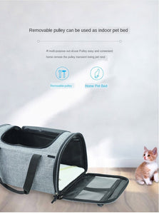 Foldable Breathable Collapsible Pet Cart with Universal WheelS Portable Pet Bag Outdoor Travel Pet Cat Carrier Dotomy Pet Cage