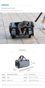 Foldable Breathable Collapsible Pet Cart with Universal WheelS Portable Pet Bag Outdoor Travel Pet Cat Carrier Dotomy Pet Cage