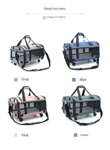 Foldable Breathable Collapsible Pet Cart with Universal WheelS Portable Pet Bag Outdoor Travel Pet Cat Carrier Dotomy Pet Cage