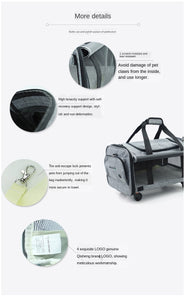 Foldable Breathable Collapsible Pet Cart with Universal WheelS Portable Pet Bag Outdoor Travel Pet Cat Carrier Dotomy Pet Cage