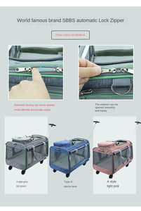 Foldable Breathable Collapsible Pet Cart with Universal WheelS Portable Pet Bag Outdoor Travel Pet Cat Carrier Dotomy Pet Cage