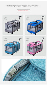 Foldable Breathable Collapsible Pet Cart with Universal WheelS Portable Pet Bag Outdoor Travel Pet Cat Carrier Dotomy Pet Cage