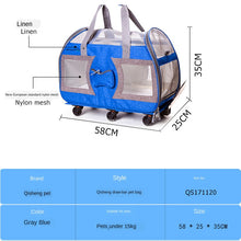 Load image into Gallery viewer, Foldable Breathable Collapsible Pet Cart with Universal WheelS Portable Pet Bag Outdoor Travel Pet Cat Carrier Dotomy Pet Cage
