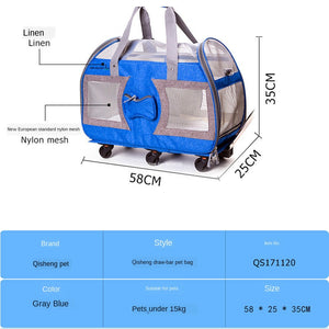 Foldable Breathable Collapsible Pet Cart with Universal WheelS Portable Pet Bag Outdoor Travel Pet Cat Carrier Dotomy Pet Cage