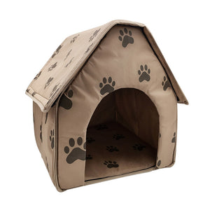 Warm Cat Bed Dog House Foldable Soft Feet Printed Pet Dog Puppy Cat Kitten Cloth Bed Kennel Warm House For Winter Wholesale