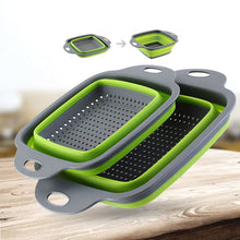 Load image into Gallery viewer, Foldable Silicone Colander Fruit Vegetable Washing Basket Strainer Strainer Collapsible Drainer With Handle Kitchen Tools
