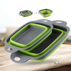 Foldable Silicone Colander Fruit Vegetable Washing Basket Strainer Strainer Collapsible Drainer With Handle Kitchen Tools