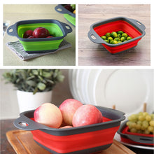 Load image into Gallery viewer, Foldable Silicone Colander Fruit Vegetable Washing Basket Strainer Strainer Collapsible Drainer With Handle Kitchen Tools
