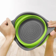 Load image into Gallery viewer, Foldable Silicone Colander Fruit Vegetable Washing Basket Strainer Strainer Collapsible Drainer With Handle Kitchen Tools
